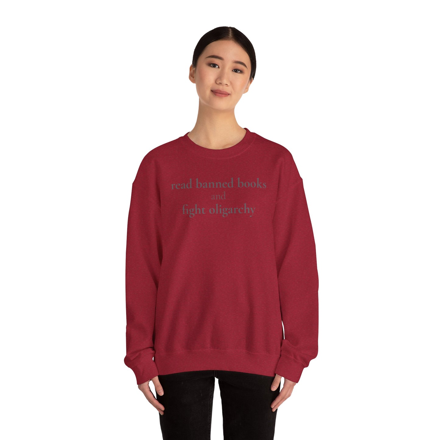 General Bookish Unisex Sweatshirt - Read Banned Books and Fight Oligarchy (Simple)