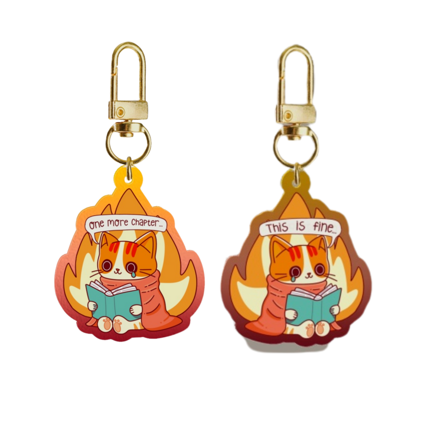 General Bookish Key Chain - One More Chapter Fire