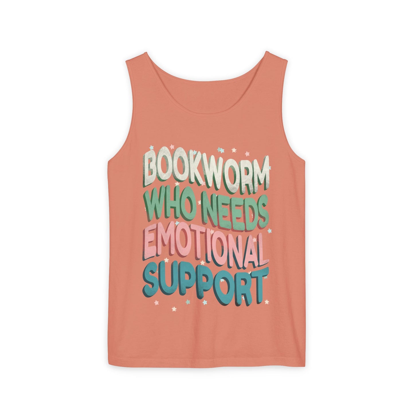 General Bookish Unisex Tank Top - Bookworm Who Needs Emotional Support