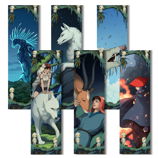 Studio Ghibli Bookmarks - In the Forest (inspired by Princess Mononoke)