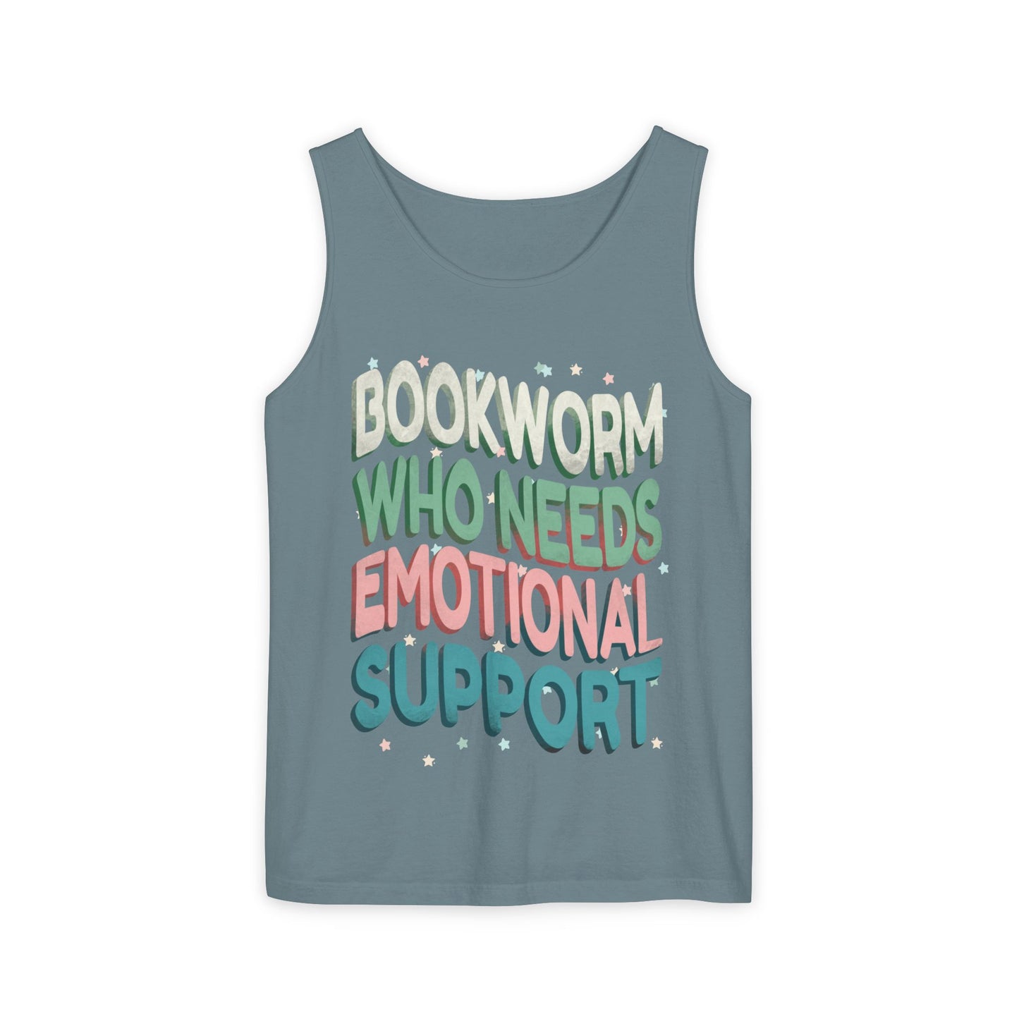 General Bookish Unisex Tank Top - Bookworm Who Needs Emotional Support