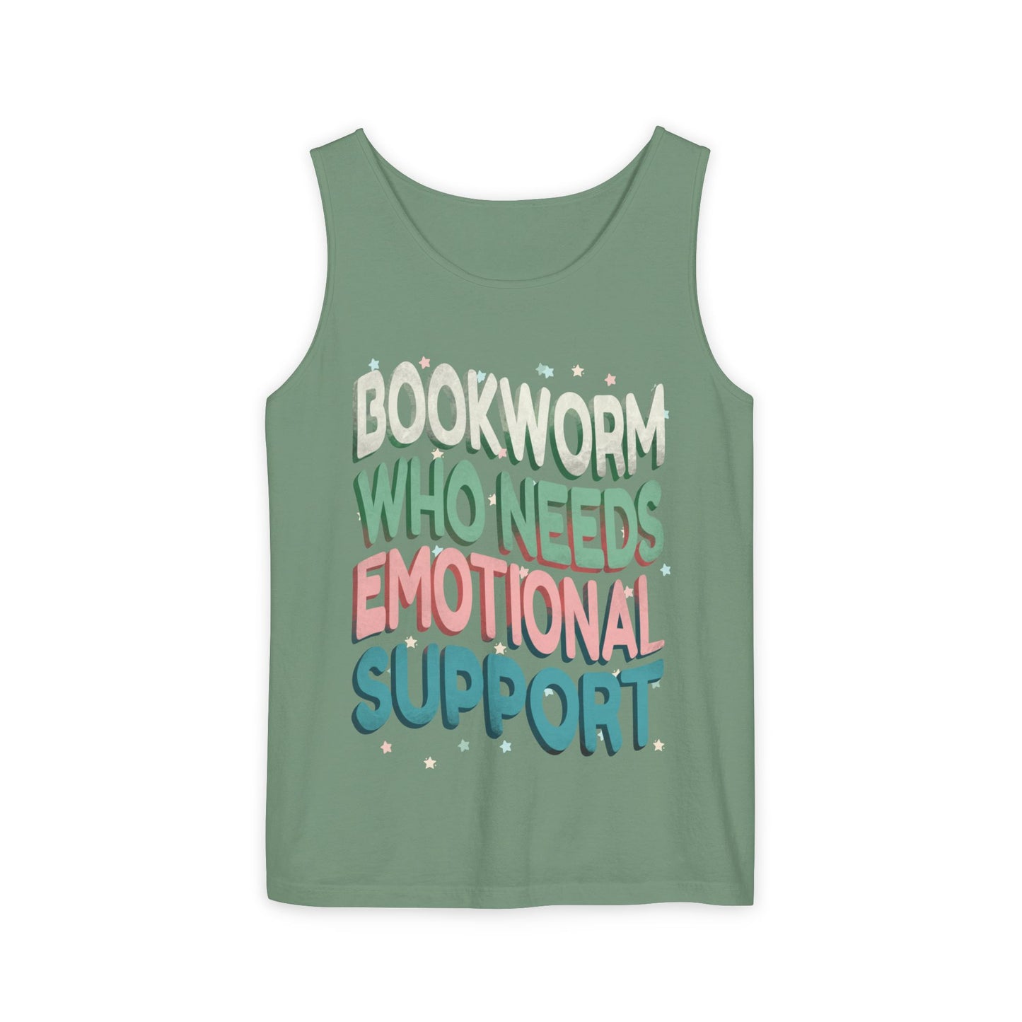 General Bookish Unisex Tank Top - Bookworm Who Needs Emotional Support