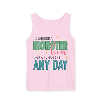 General Bookish Unisex Tank Top - I'd Choose a Monster Lover Over a Human One Any Day