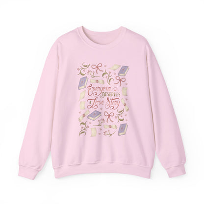 General Bookish Sweatshirt - Everyone Deserves a Love Story (Front Design)