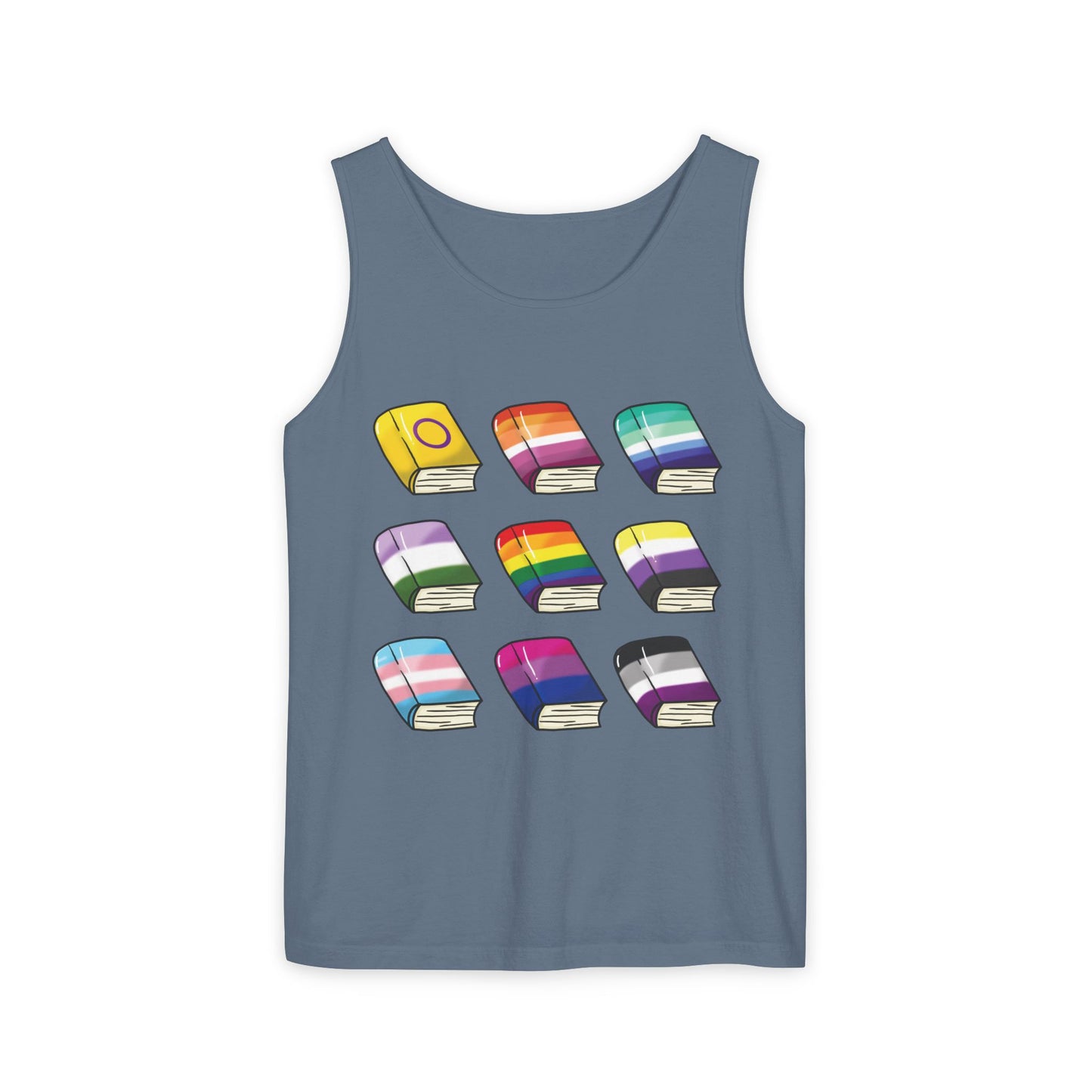 General Bookish Unisex Tank Top - Pride Flag Books