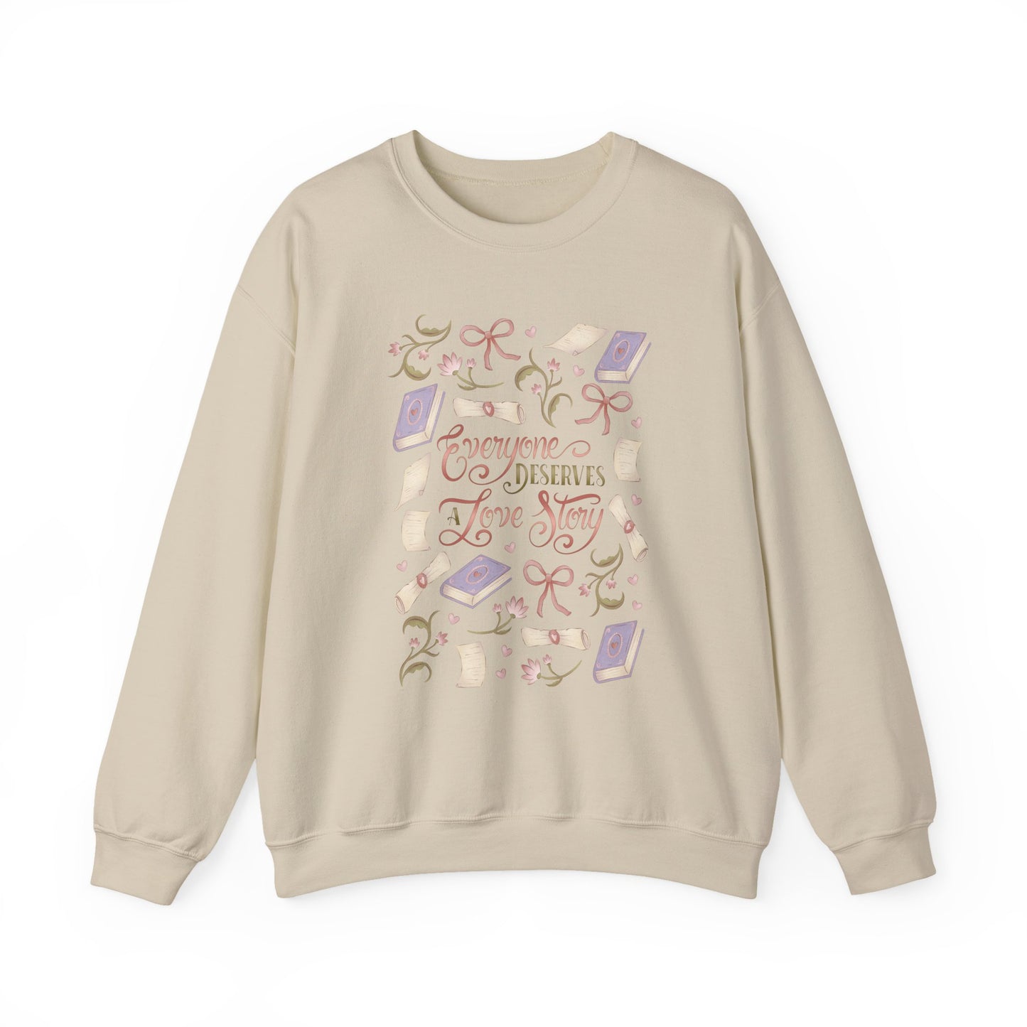 General Bookish Sweatshirt - Everyone Deserves a Love Story (Front Design)