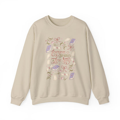 General Bookish Sweatshirt - Everyone Deserves a Love Story (Front Design)