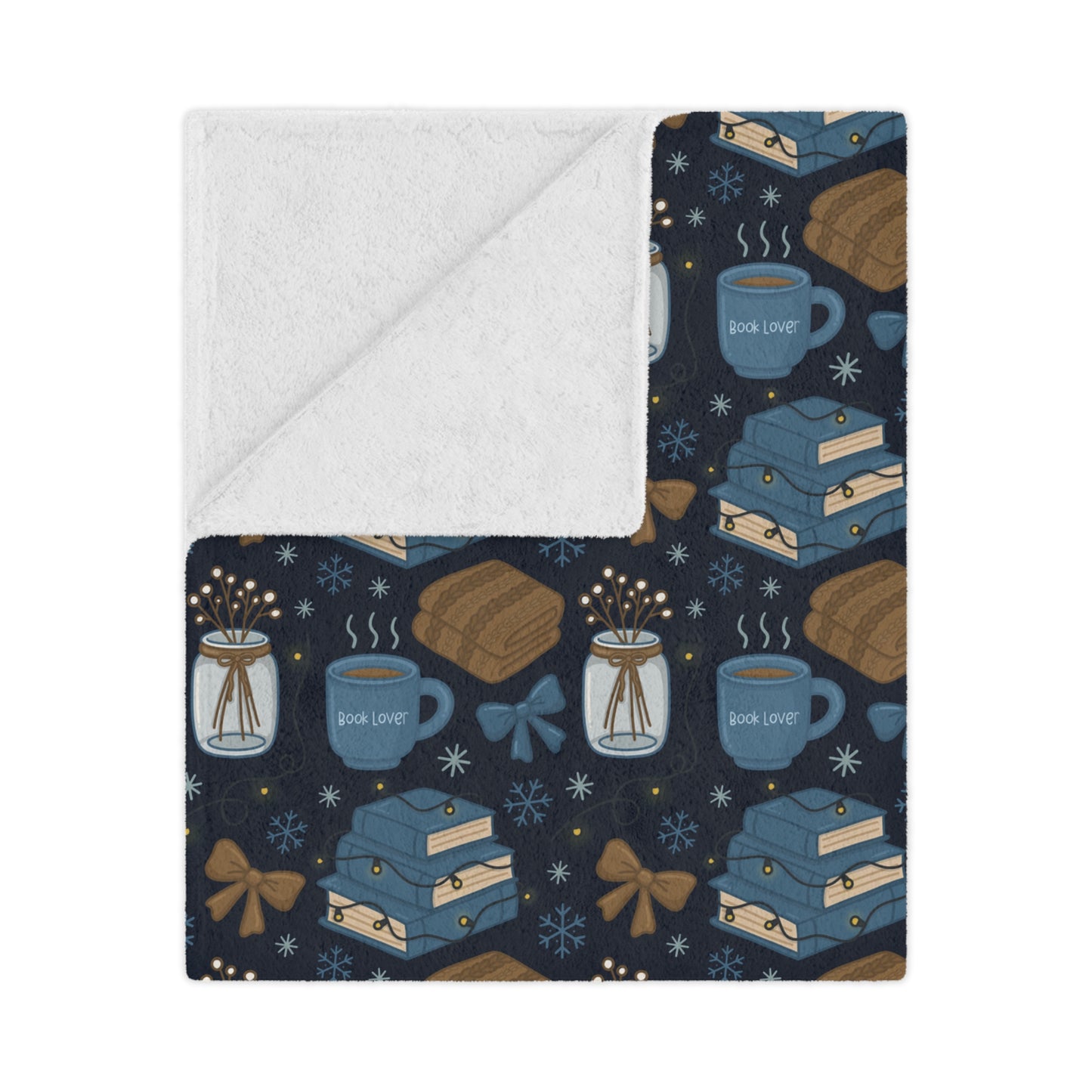 General Bookish Minky Blanket - Winter Books