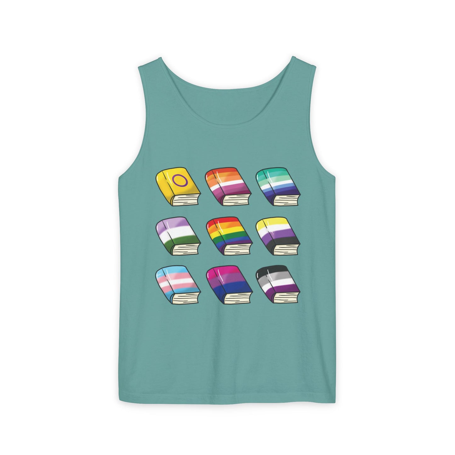 General Bookish Unisex Tank Top - Pride Flag Books