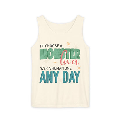 General Bookish Unisex Tank Top - I'd Choose a Monster Lover Over a Human One Any Day