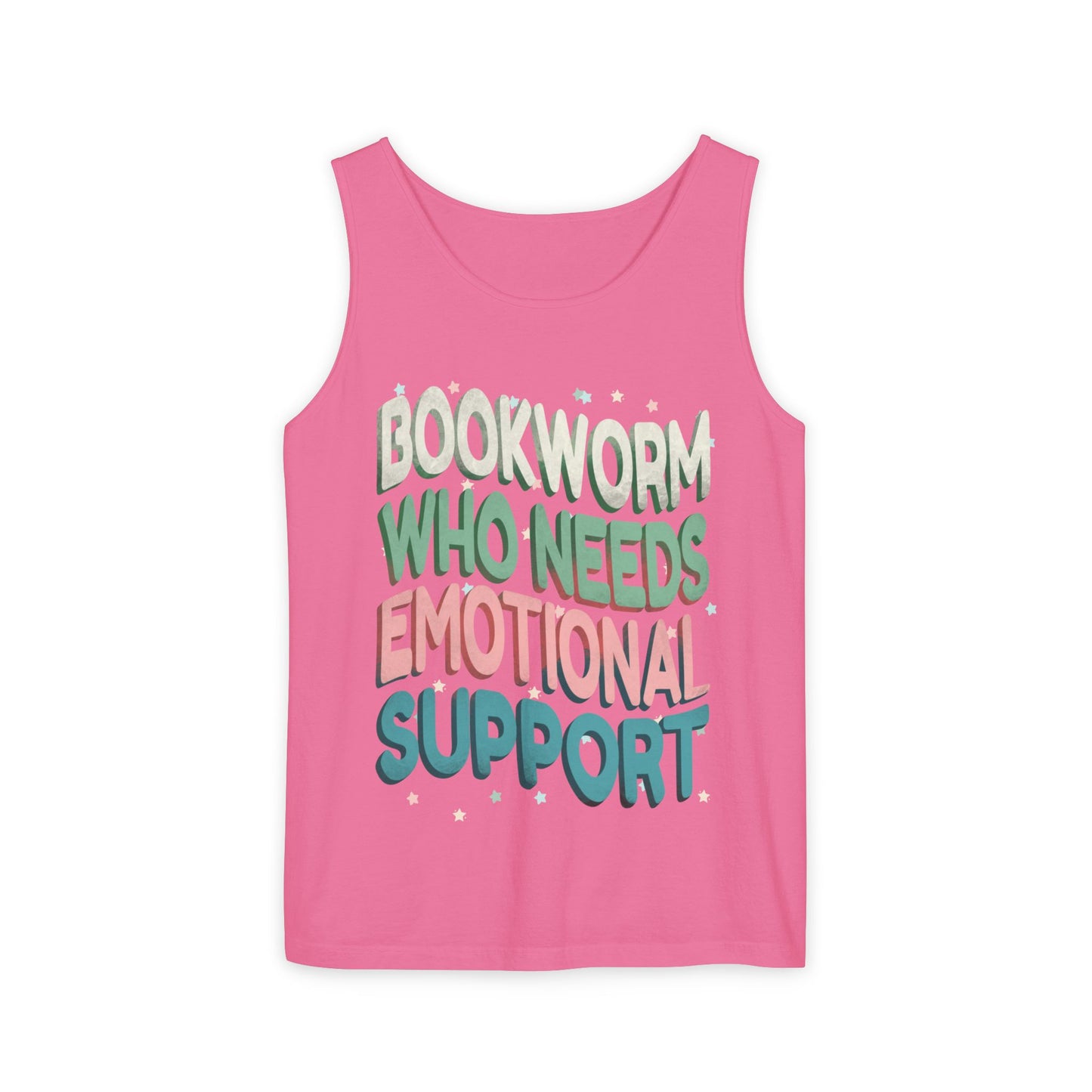 General Bookish Unisex Tank Top - Bookworm Who Needs Emotional Support