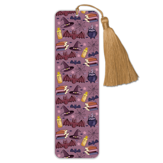 General Bookish Tassel Bookmark - Witchy Bats