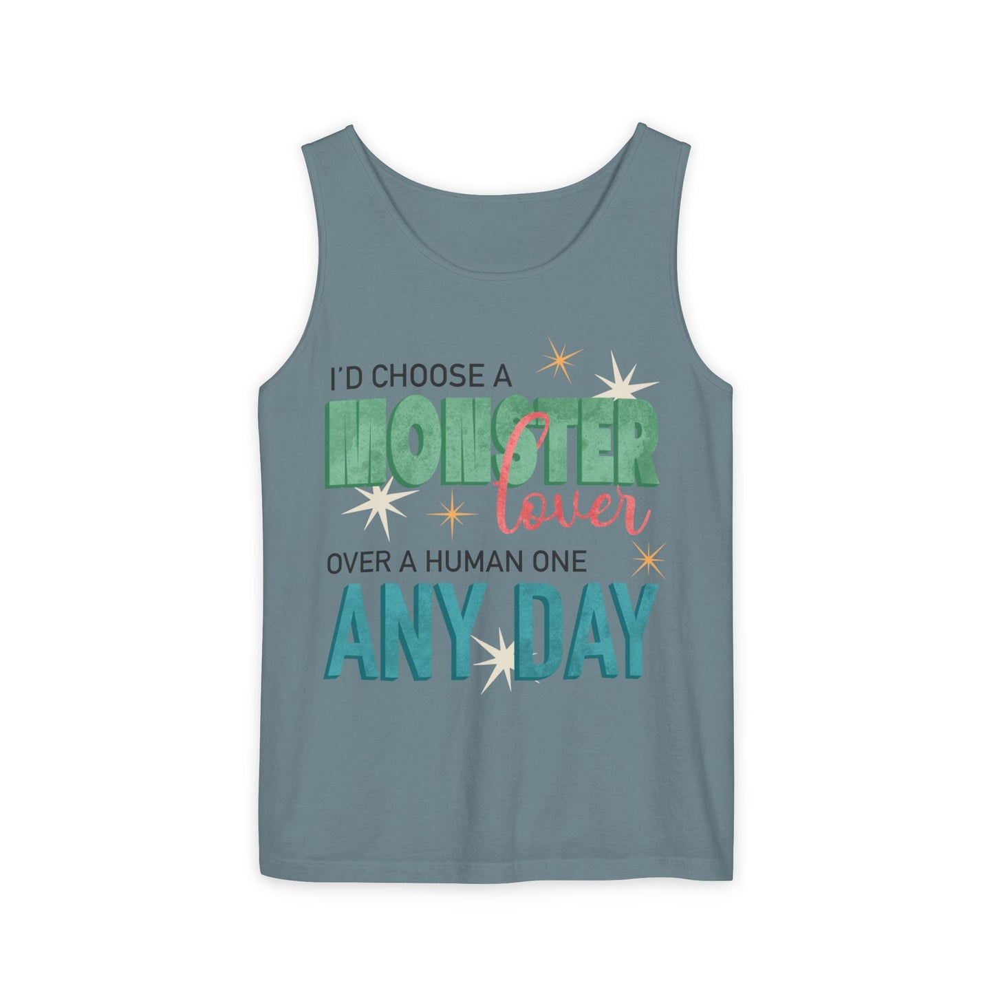 General Bookish Unisex Tank Top - I'd Choose a Monster Lover Over a Human One Any Day