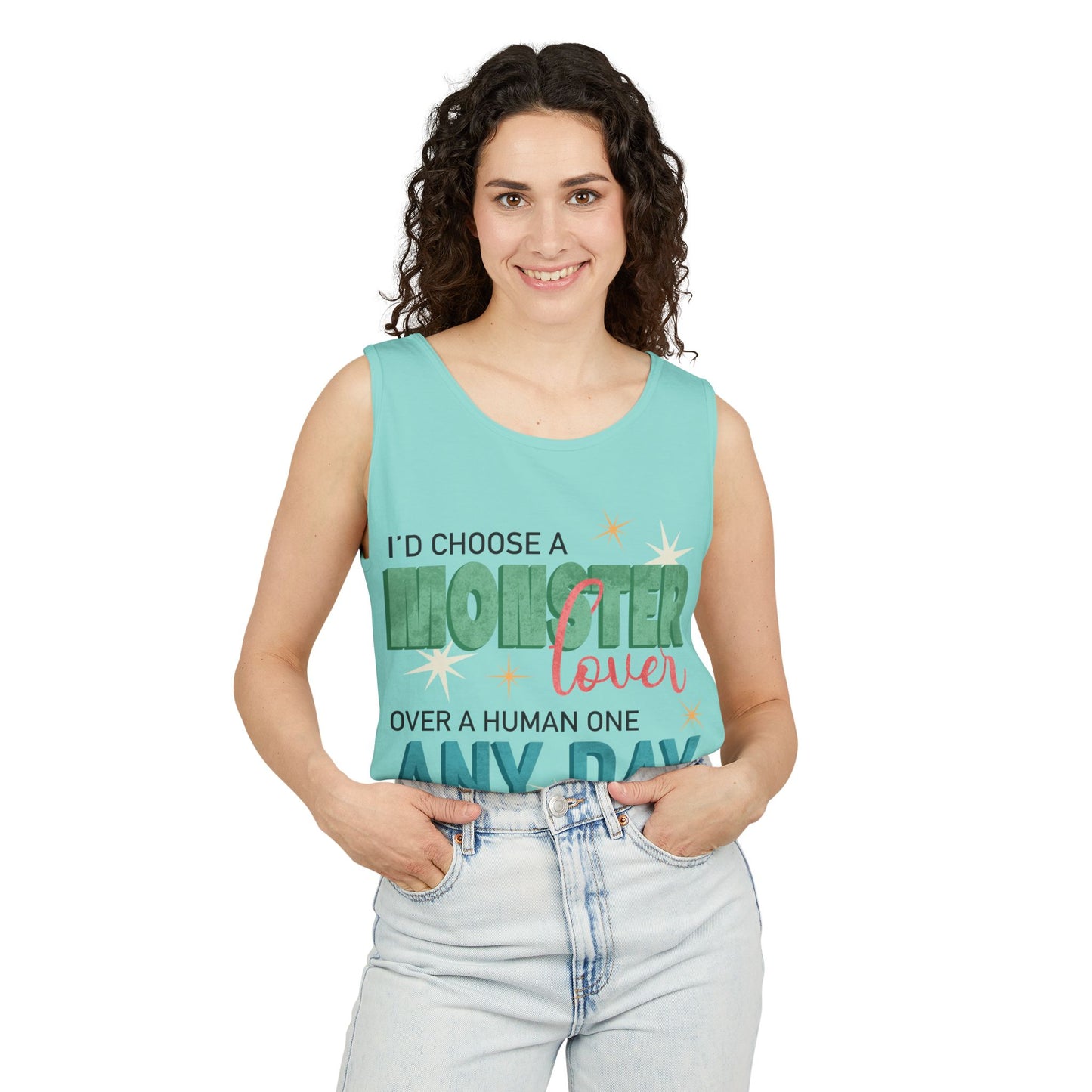 General Bookish Unisex Tank Top - I'd Choose a Monster Lover Over a Human One Any Day