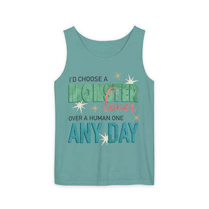 General Bookish Unisex Tank Top - I'd Choose a Monster Lover Over a Human One Any Day