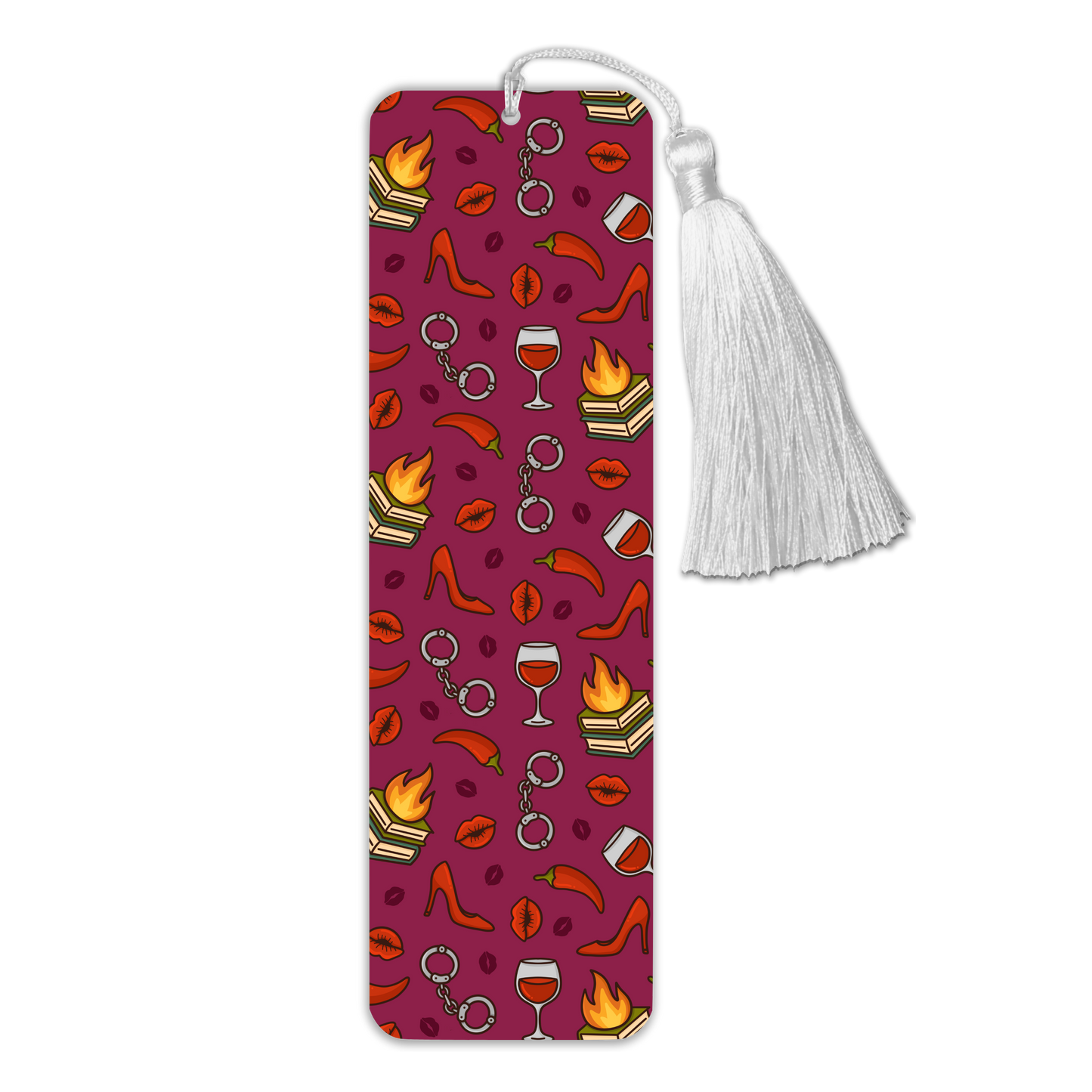 General Bookish Tassel Bookmark - Books & Wine
