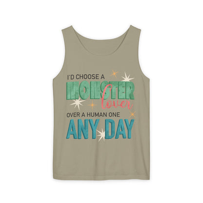 General Bookish Unisex Tank Top - I'd Choose a Monster Lover Over a Human One Any Day