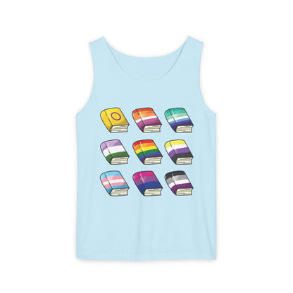 General Bookish Unisex Tank Top - Pride Flag Books