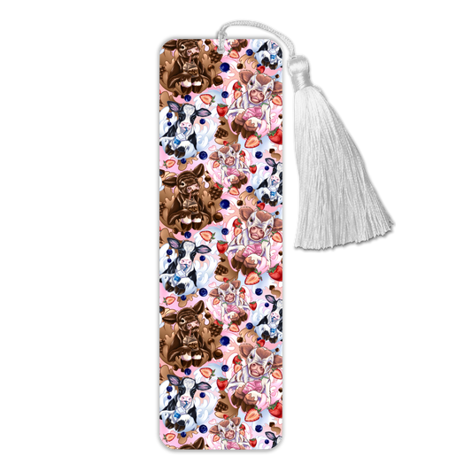 General Bookish Tassel Bookmark - Cows