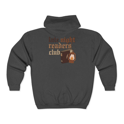 General Bookish Unisex Full Zip Hooded Sweatshirt - Late Night Readers Club