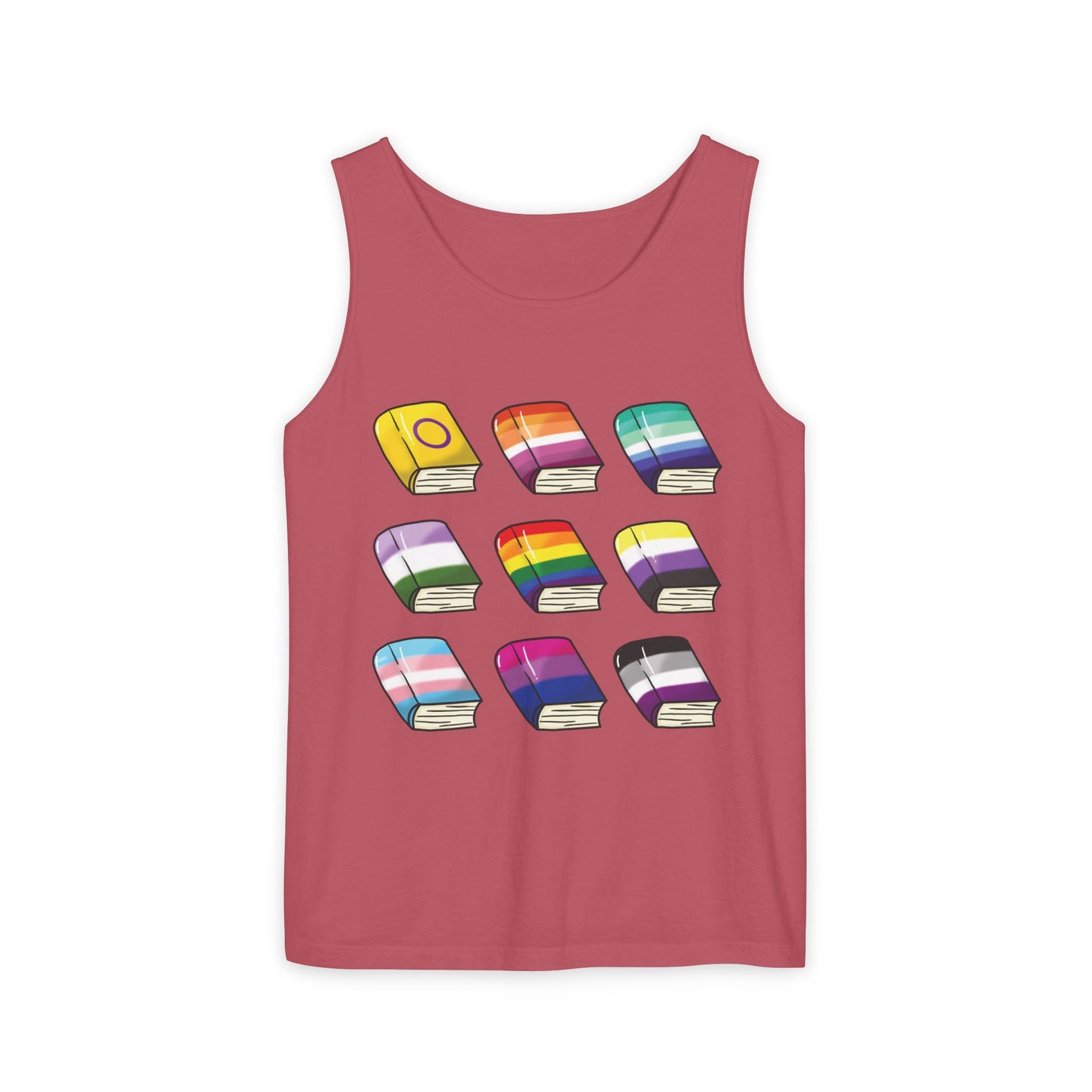 General Bookish Unisex Tank Top - Pride Flag Books