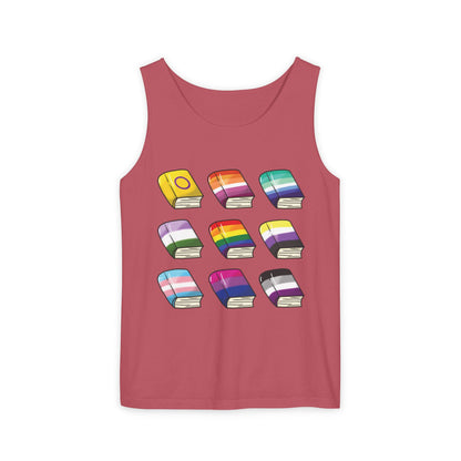 General Bookish Unisex Tank Top - Pride Flag Books