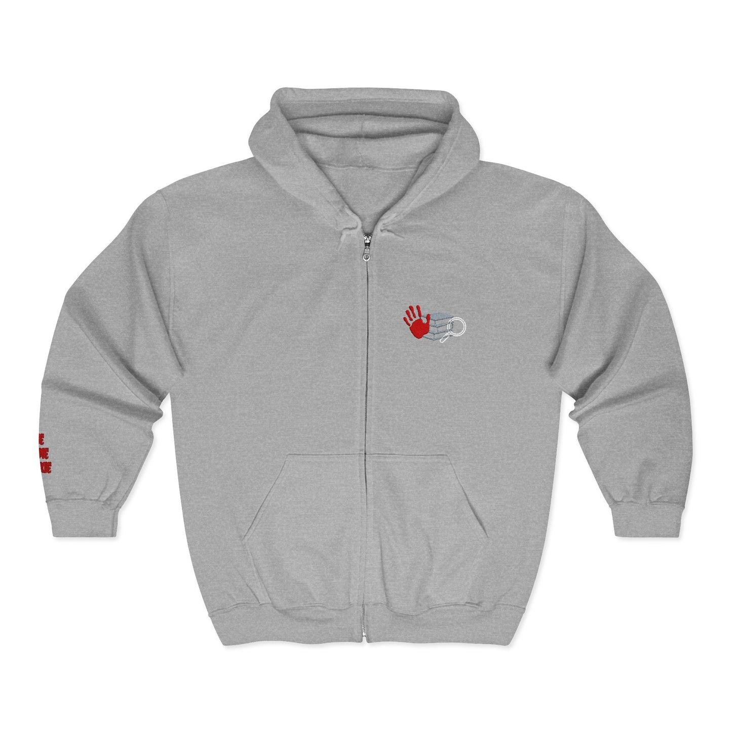 General Bookish Embroidered Unisex Full Zip Hooded Sweatshirt - True Crime Junkie