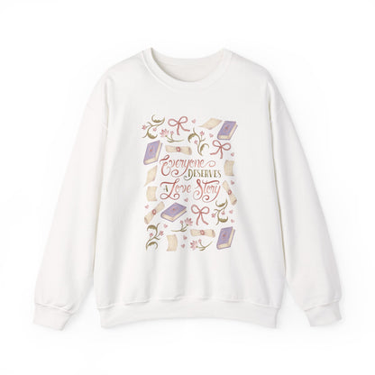 General Bookish Sweatshirt - Everyone Deserves a Love Story (Front Design)