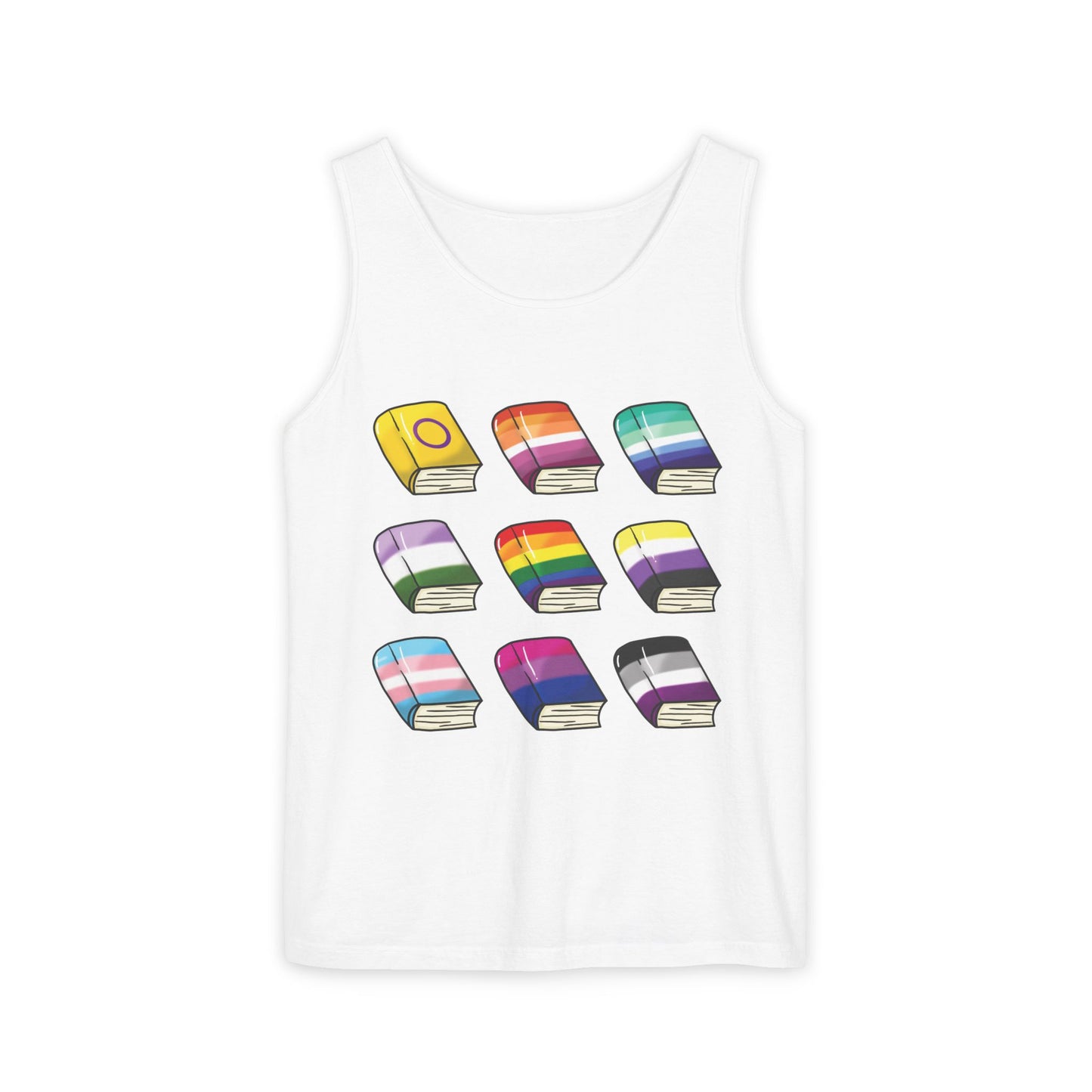 General Bookish Unisex Tank Top - Pride Flag Books