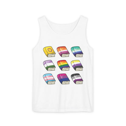 General Bookish Unisex Tank Top - Pride Flag Books
