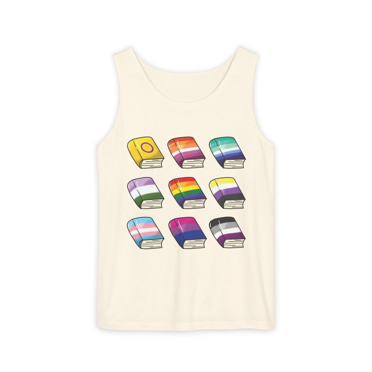 General Bookish Unisex Tank Top - Pride Flag Books