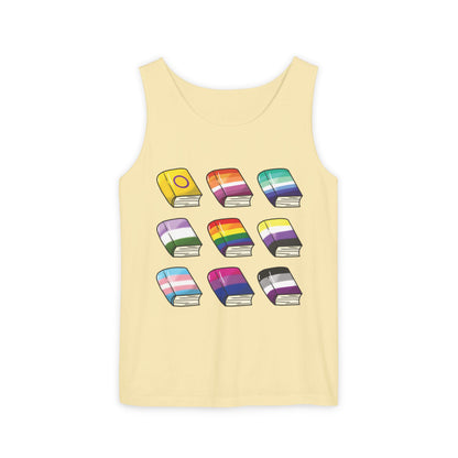General Bookish Unisex Tank Top - Pride Flag Books