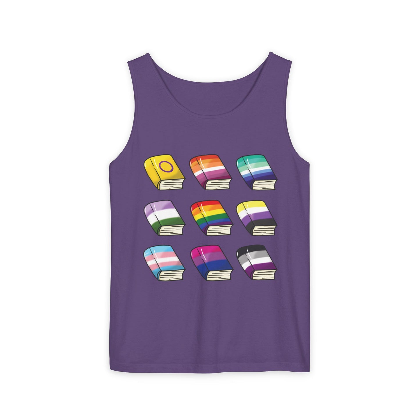 General Bookish Unisex Tank Top - Pride Flag Books