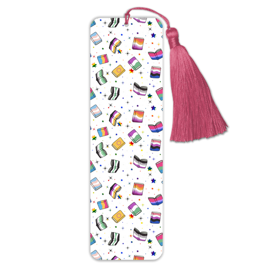 General Bookish Tassel Bookmark - Rainbow Books