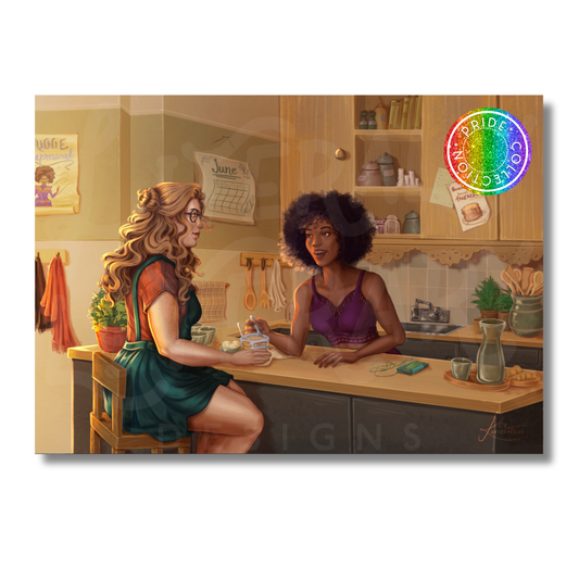Pride Artwork - August and Myla (One Last Stop)