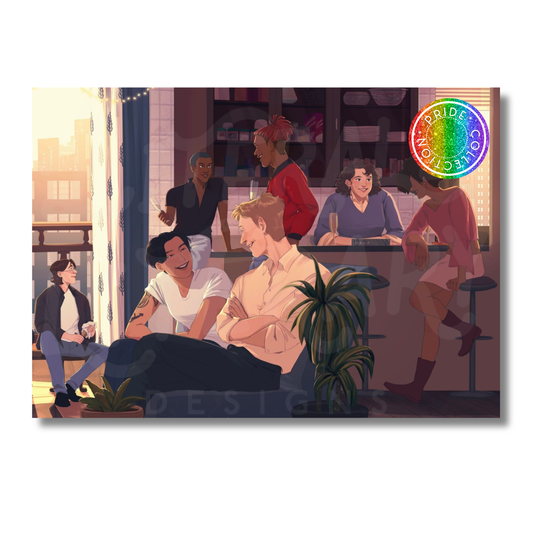 Pride Artwork - Pez, Wes, Jane, Henry, Nora, Isiah, Myla (One Last Stop & Red White and Royal Blue)