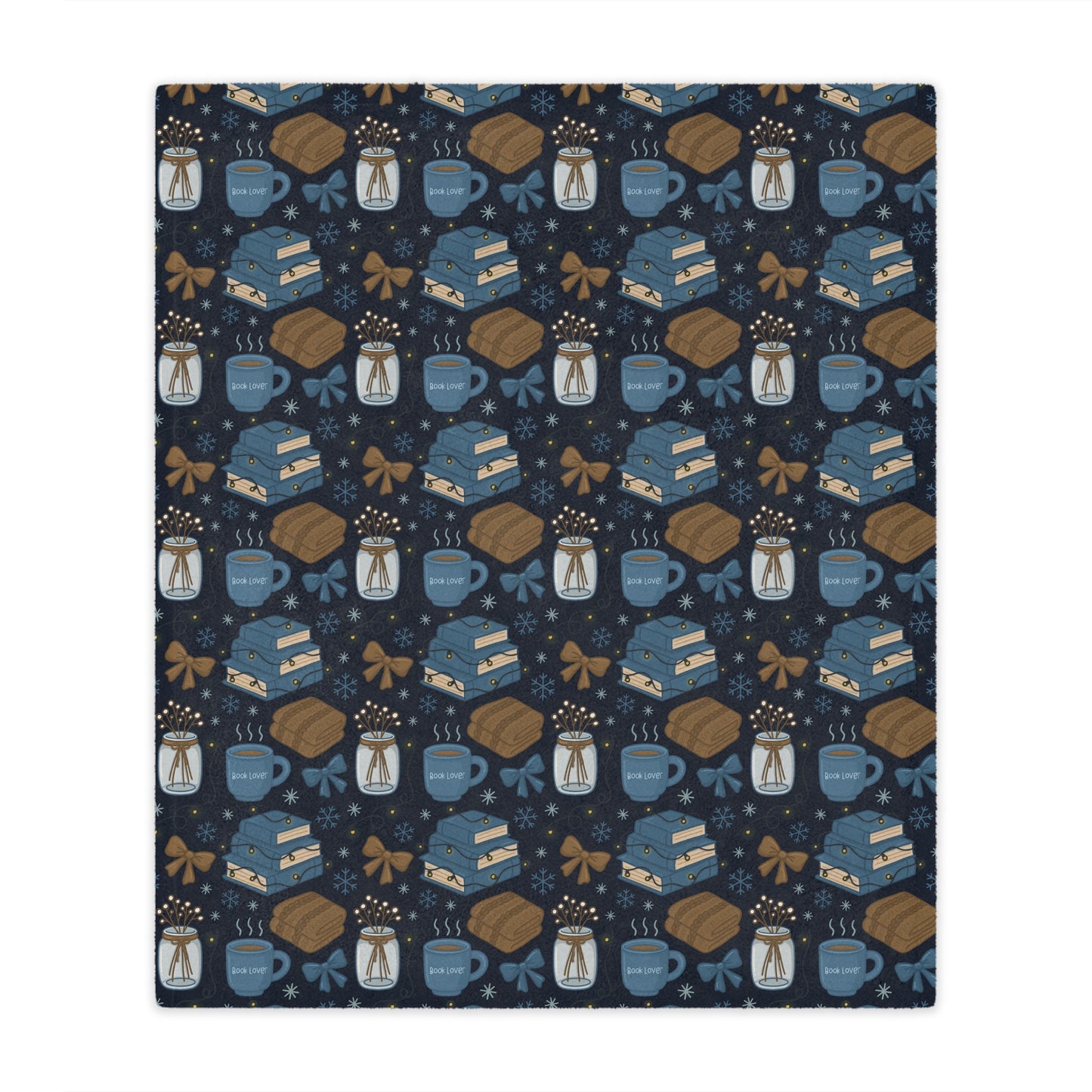 General Bookish Minky Blanket - Winter Books