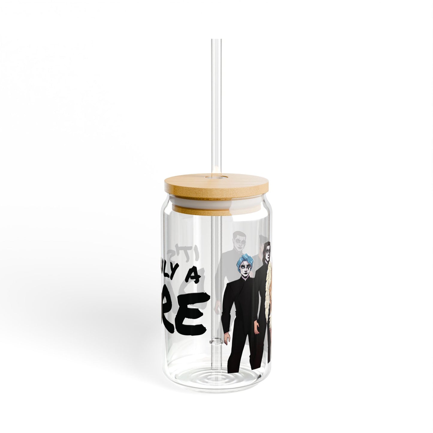 Losers Duet 16 oz Glass Cup With Lid & Straw - It's Only a Dare