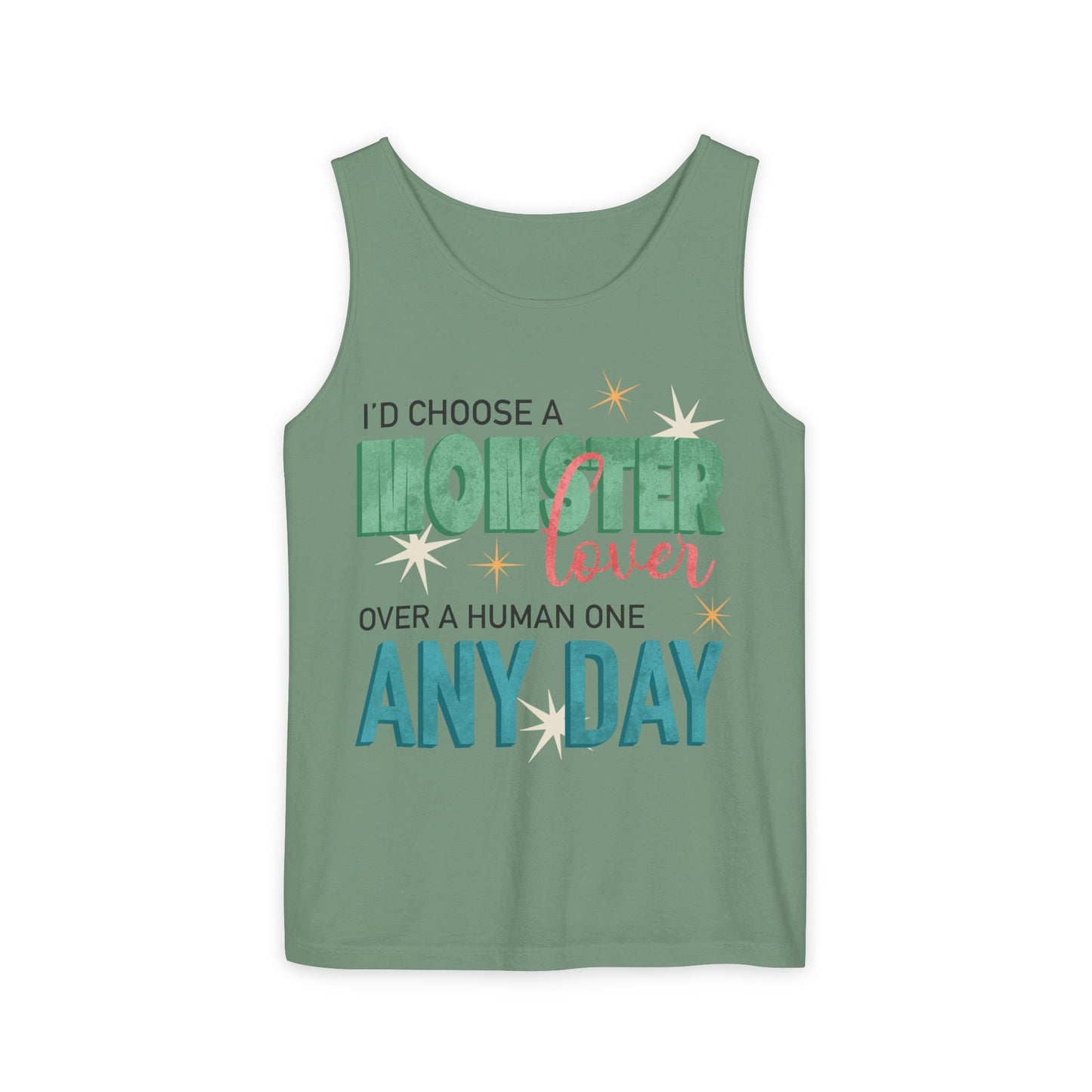 General Bookish Unisex Tank Top - I'd Choose a Monster Lover Over a Human One Any Day