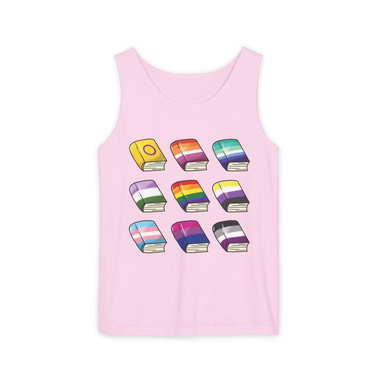 General Bookish Unisex Tank Top - Pride Flag Books