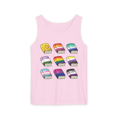 General Bookish Unisex Tank Top - Pride Flag Books