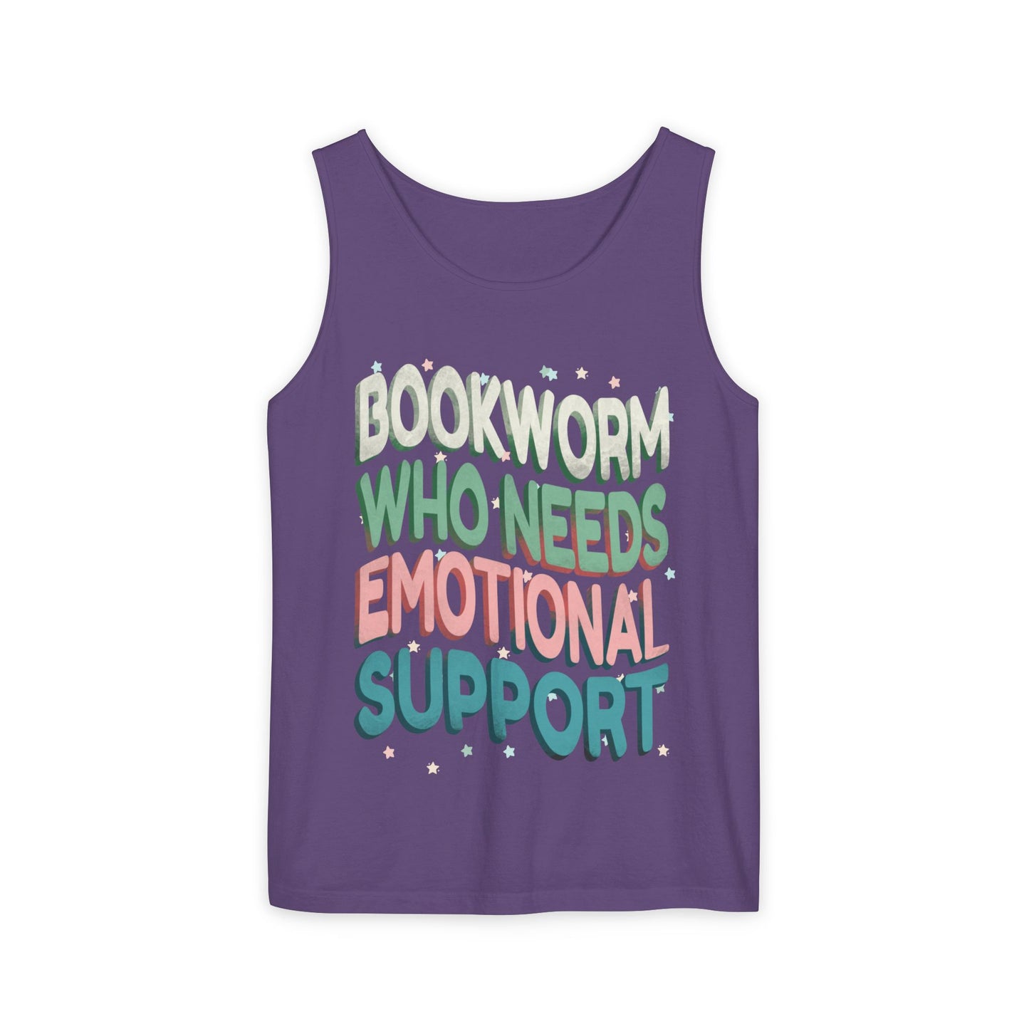 General Bookish Unisex Tank Top - Bookworm Who Needs Emotional Support