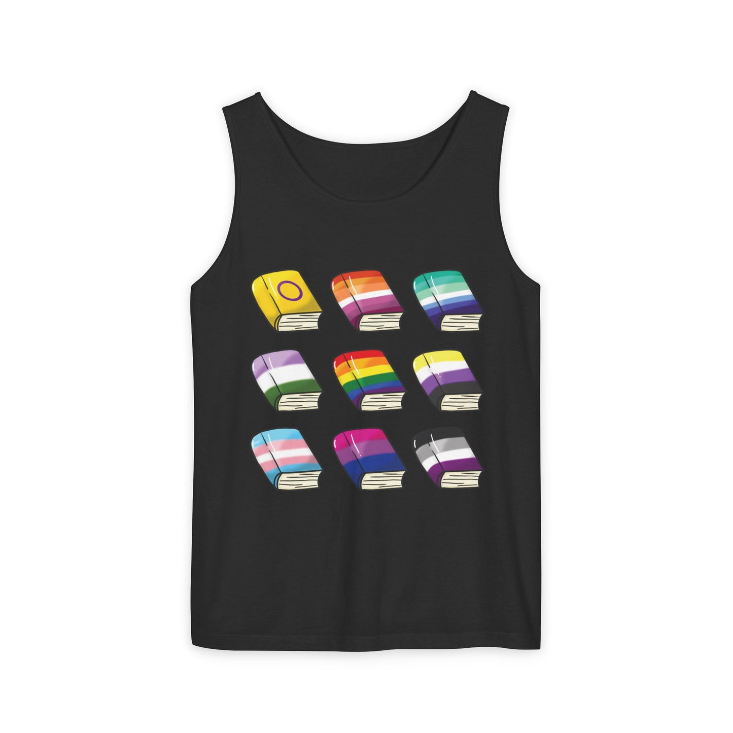 General Bookish Unisex Tank Top - Pride Flag Books