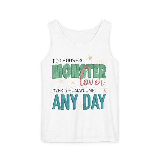 General Bookish Unisex Tank Top - I'd Choose a Monster Lover Over a Human One Any Day