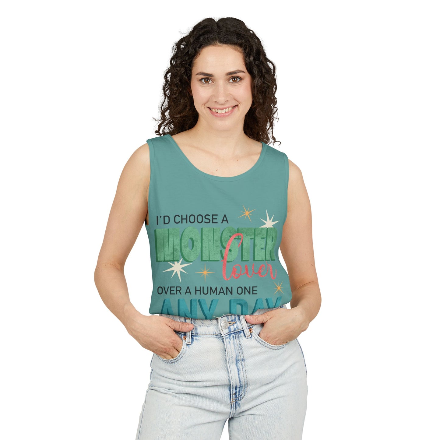 General Bookish Unisex Tank Top - I'd Choose a Monster Lover Over a Human One Any Day