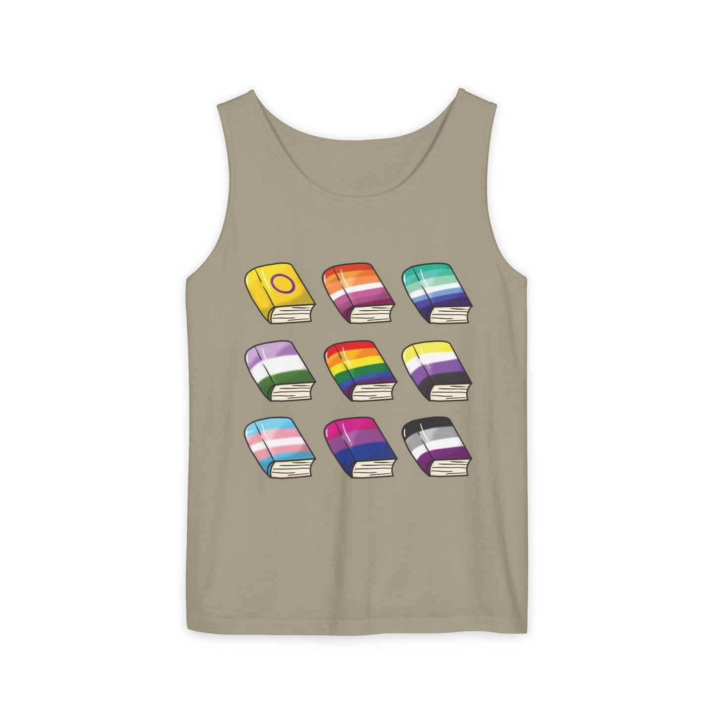 General Bookish Unisex Tank Top - Pride Flag Books