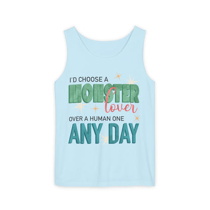 General Bookish Unisex Tank Top - I'd Choose a Monster Lover Over a Human One Any Day