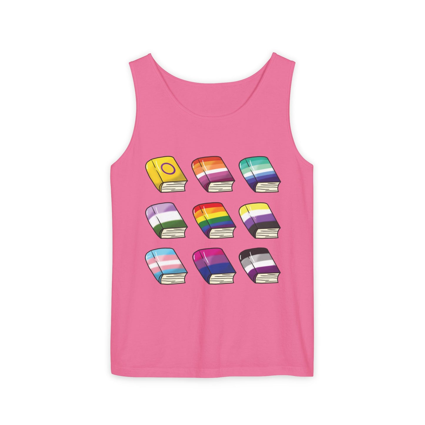 General Bookish Unisex Tank Top - Pride Flag Books