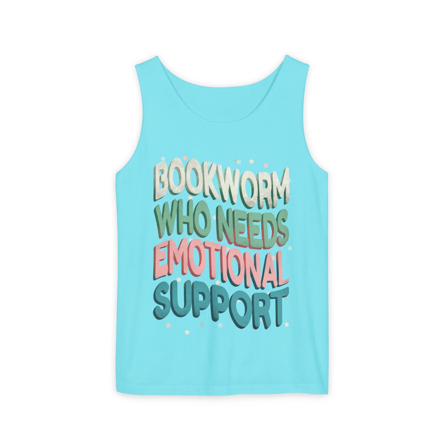 General Bookish Unisex Tank Top - Bookworm Who Needs Emotional Support