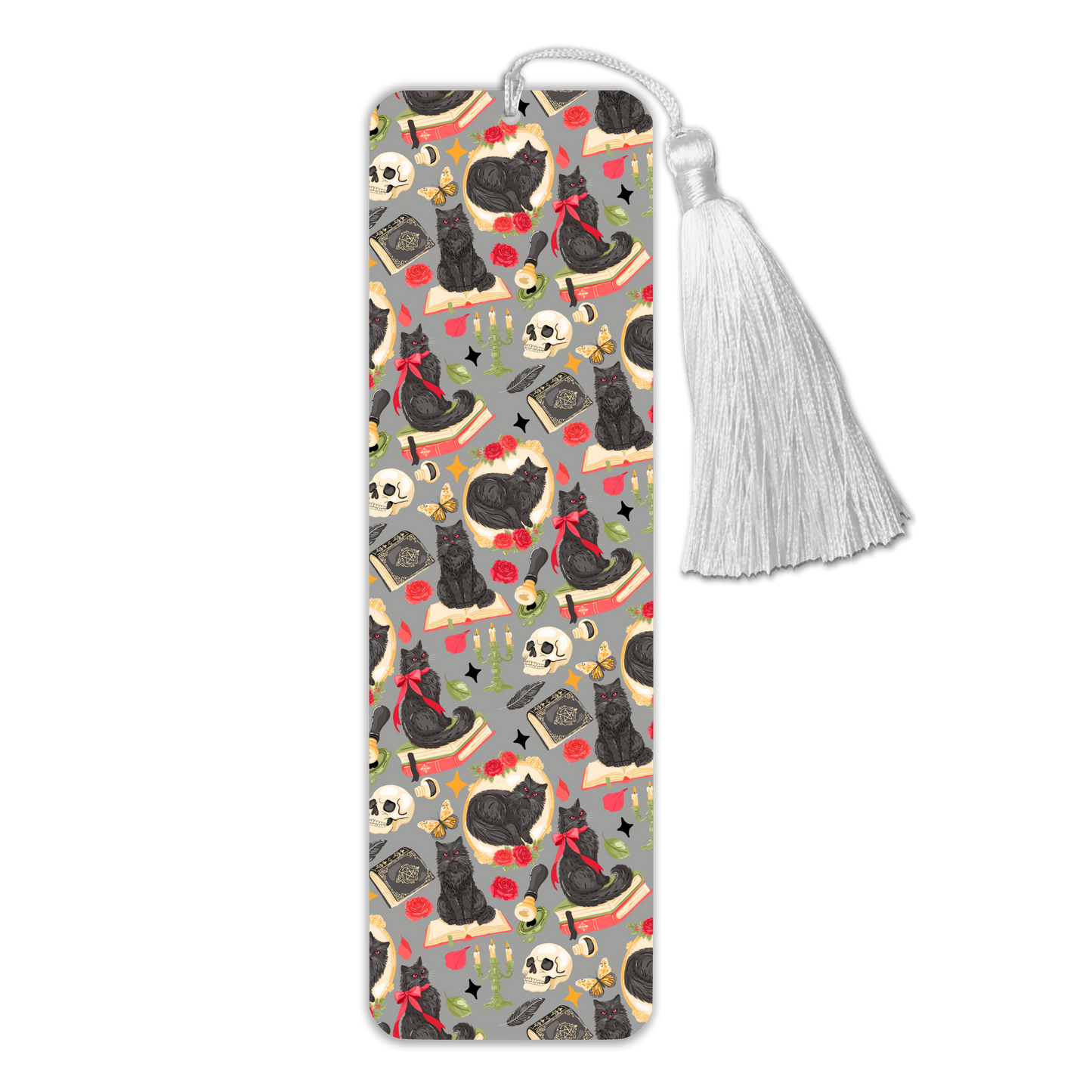 General Bookish Tassel Bookmark - Grey Cat